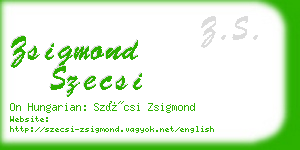 zsigmond szecsi business card